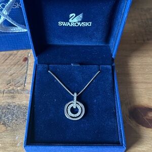 Swarovski Necklace Crystal Double Circles in Box